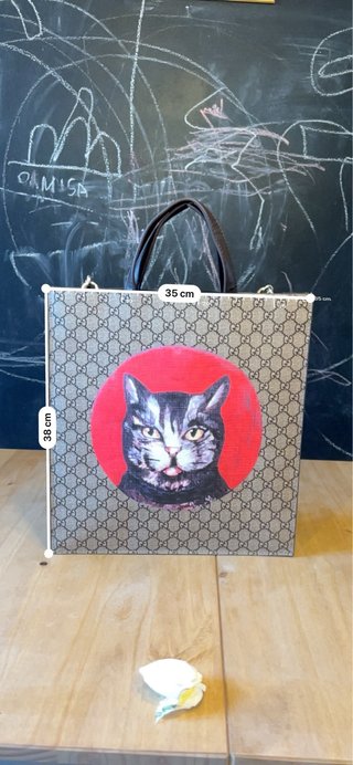 Borsa Gucci con stampa gatto