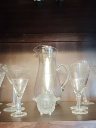 Juego de copas antiguas de cristal