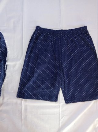Pigiama Donna IRGE 100% Cotone Blu Pois - Tg. 2XL