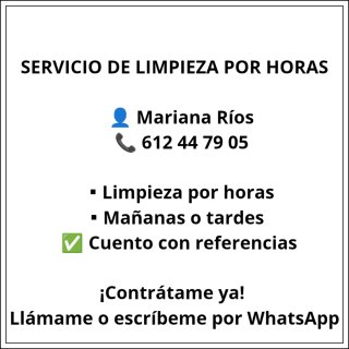 Servicio de limpieza por horas ✅️