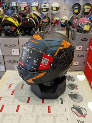 Casco LS2 Advant II Glide Negro Mate Naranja
