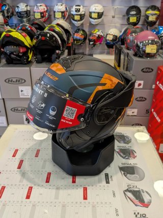 Casco LS2 Advant II Glide Negro Mate Naranja