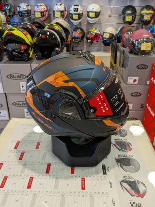 Casco LS2 Advant II Glide Negro Mate Naranja