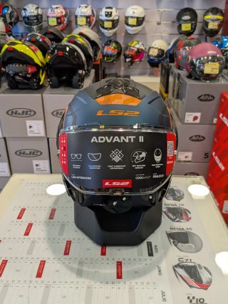 Casco LS2 Advant II Glide Negro Mate Naranja