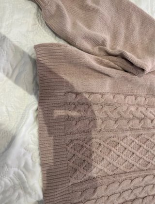 Jersey rosa palo punto trenzado suave