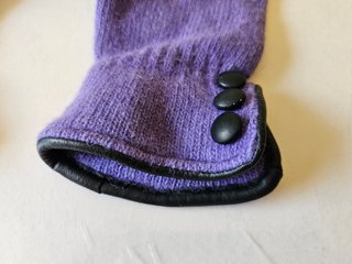 Guantes mujer lila morado lana angora vintage M