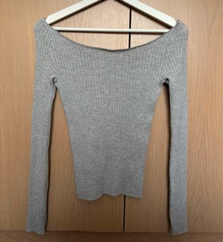 Jersey gris manga larga escote barco XS