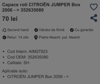Tapacubos Citroën Jumper (4 unidades)