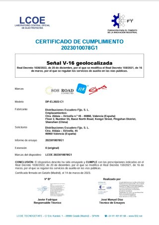 Lote de 6 Baliza V16 SOS ROAD DGT 3.0