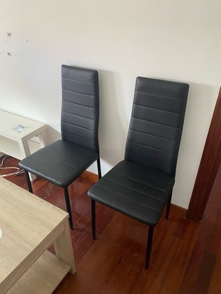 Juego de 6 sillas negras de comedor
