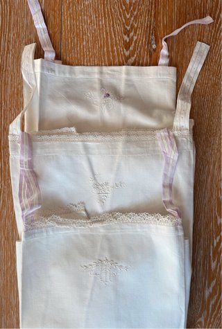 Set 3 camicie da notte sottovesti ricamate vintage
