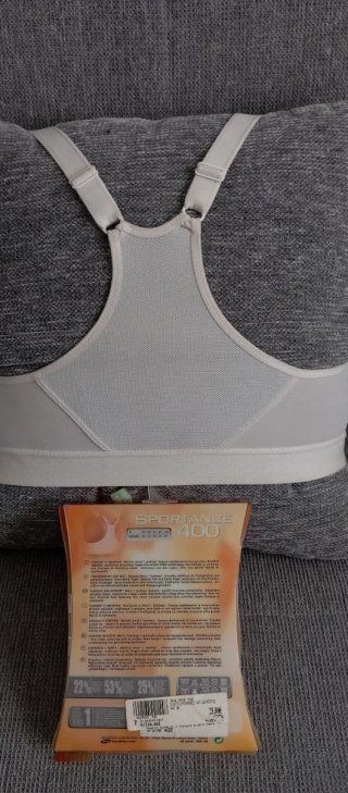 Sujetador deportivo Domyos blanco con cremallera d