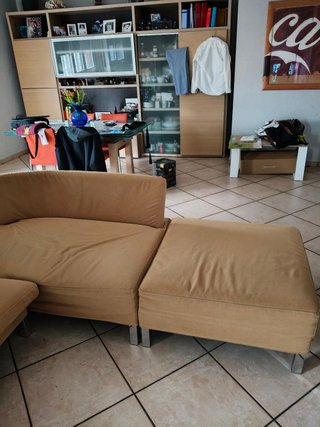 Divano Angolare Cinova Tessuto Marrone