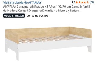 Cama Infantil Madera 140x70cm