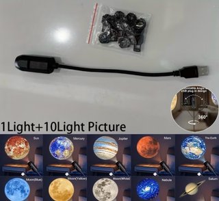 Lámpara Proyector Planetas USB 10 planetas.