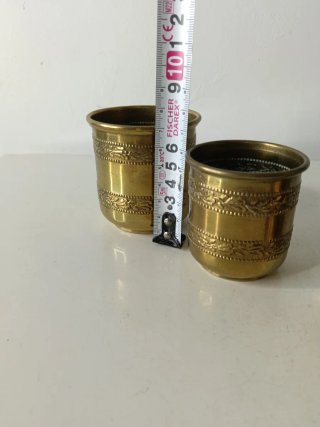 OFFERTA! 3 vasetti di ottone antichi