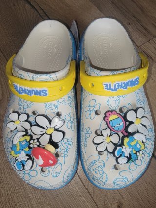 Crocs Smurfette Plataforma Azul Blanco