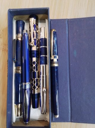 Confezione da 5 penne stilografiche blu