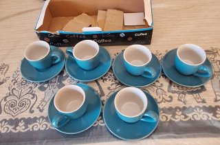 Set 6 tazzine e piattini caffè