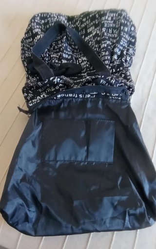 Bolso Negro Paris France con Flor
