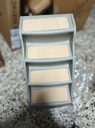 Escalera Plegable Mascotas 3 Niveles Gris y beige