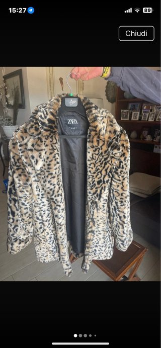 Zara Pelliccia Sintetica Leopardata Taglia Unica