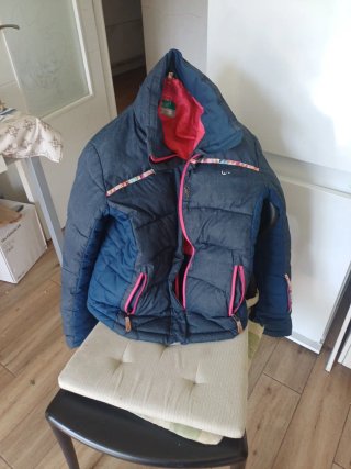 Anorak plumífero niña WEDZE azul/rosa