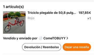 Triciclo Plegable Adulto Rojo