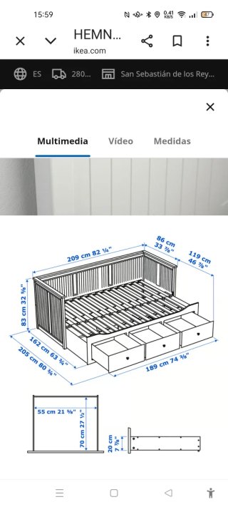 Cama nido Ikea con cajones
