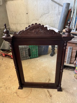 Espejo Antiguo Madera Tallada