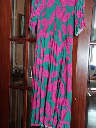 Vestido estampado nido de abeja
