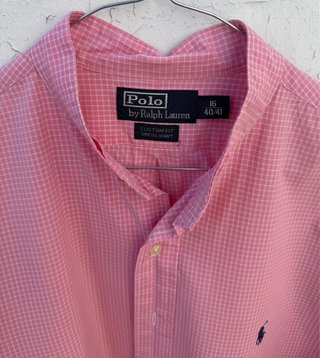 Camisa Polo Ralph Lauren Rosas y Blancas Talla M/L