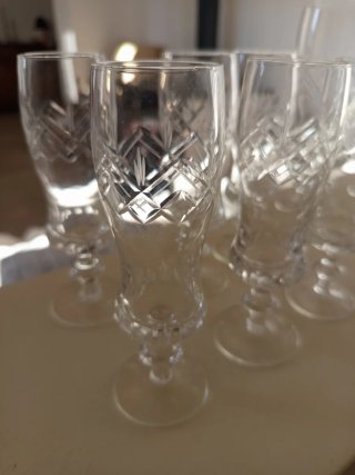 Set 6Bicchieri Cristallo Inciso