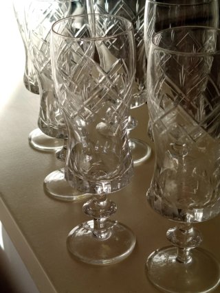 Set 6Bicchieri Cristallo Inciso