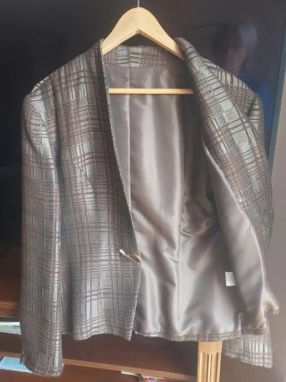 Giacchetta elegante da donna marrone e dorata