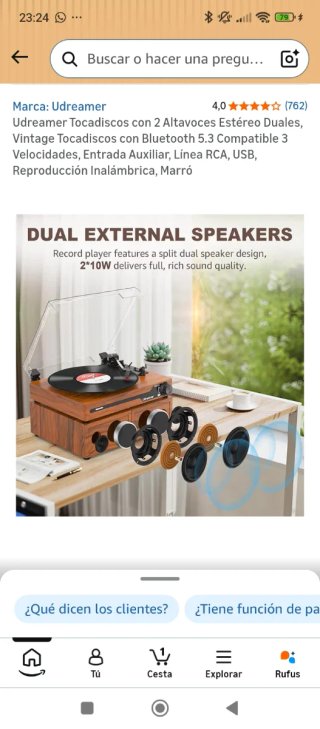 Giradischi Udreamer Bluetooth 5.3 Marrone