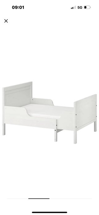 Cama individual extensible blanca