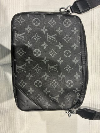 Borsa a tracolla Louis Vuitton nero grigio da uomo