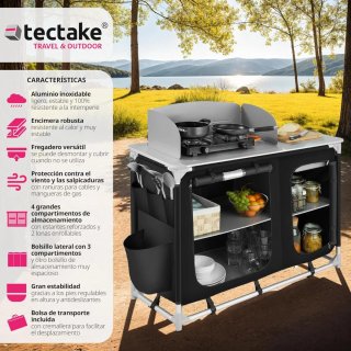 Cocina Camping TecTake Plegable con Bolsa