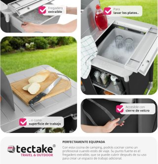 Cocina Camping TecTake Plegable con Bolsa