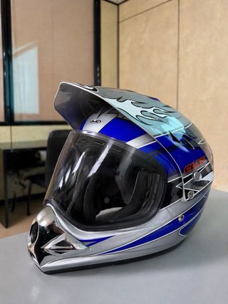 Casco Moto Trail HJC Talla XS Diseño Llamas
