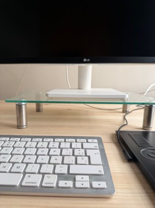 Soporte Monitor Cristal Templado Plataforma