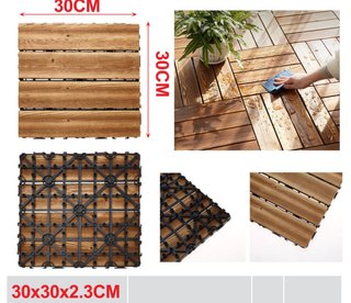 5x Placas Madera Acacia Clip 30x30 cm