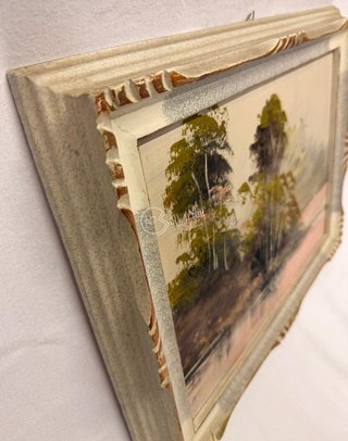 Quadro paesaggio montano con cornice