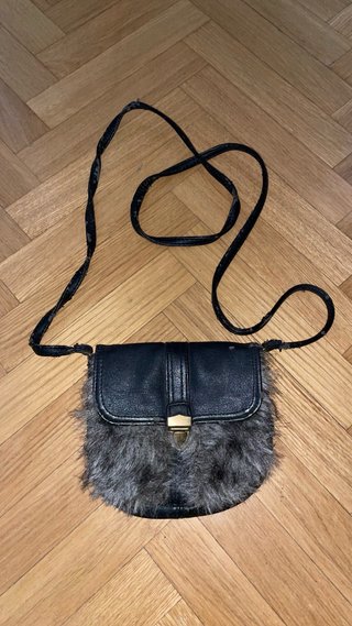 Bolso bandolera pelo y piel