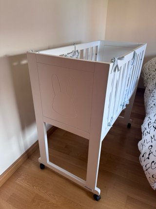 Minicuna blanca + colchón (80x50)
