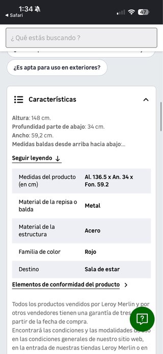 Estantería Metálica Roja Leroy Merlin