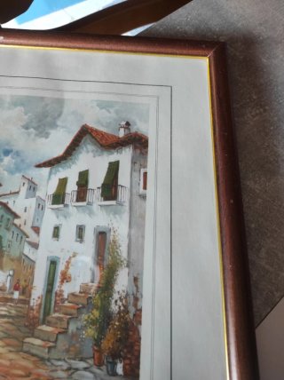Cuadro decorativo casa de pueblo vintage