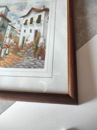 Cuadro decorativo casa de pueblo vintage