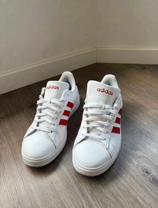 Zapatillas Adidas Blancas y Rojas Hombre